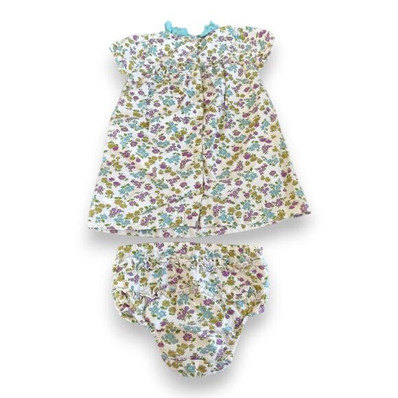 Baby Boden Floral Dress Set with Eyelet Collar & Matching Bloomers 18-24 Months - Picture 2 of 3